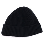 Celine Triomphe Logo Embroidery Cashmere Knit Cap Beanie Black Hat — view 2
