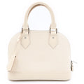 Louis Vuitton Epi Alma BB Leather Silver 2-Way Shoulder Bag Quartz White