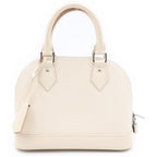 Louis Vuitton Epi Alma BB Leather Silver 2-Way Shoulder Bag Quartz White