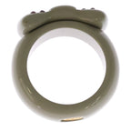 Chanel CC Logo Rhinestone Ribbon Ring Gray — view 6