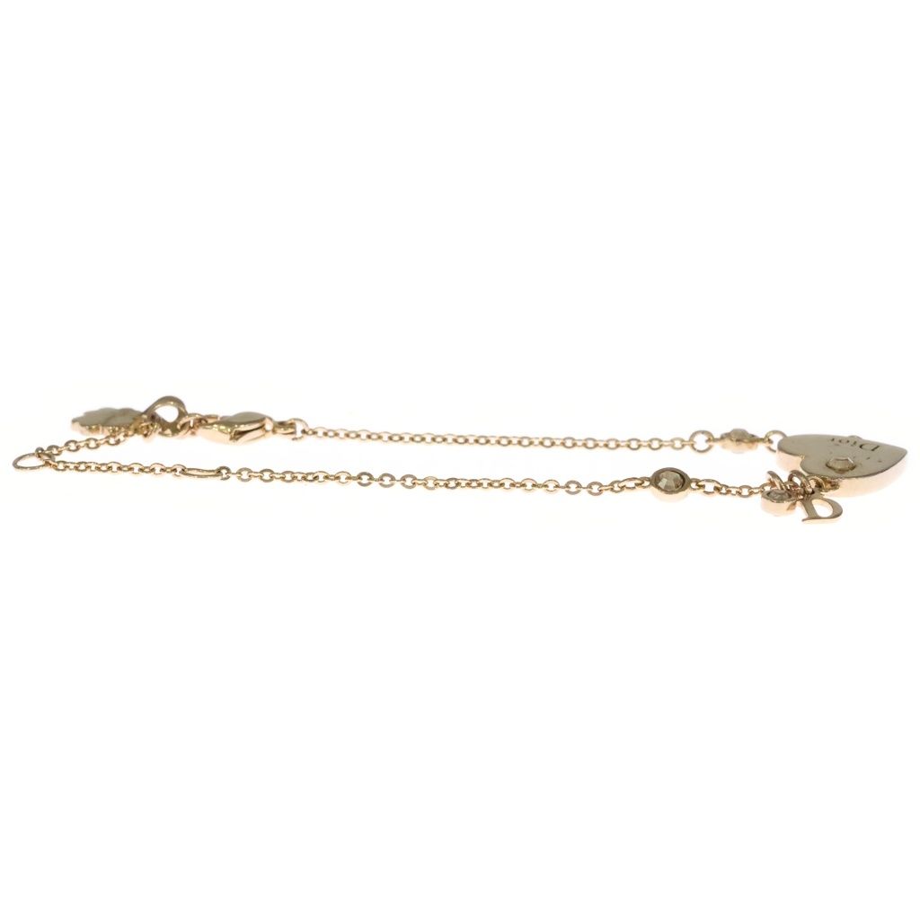 Dior Monsieur Heart Clover Logo Charm Bracelet Gold — view 3