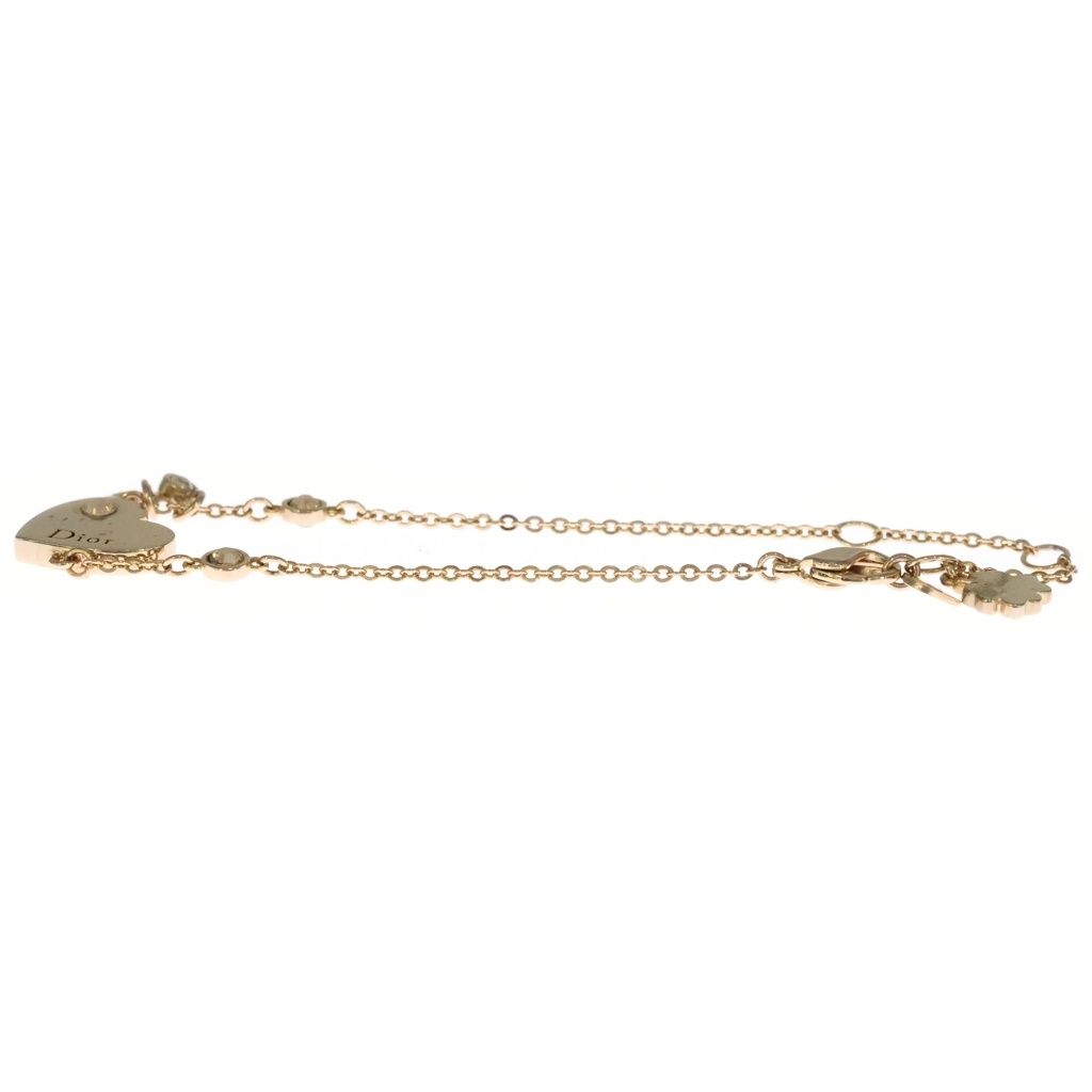 Dior Monsieur Heart Clover Logo Charm Bracelet Gold — view 4