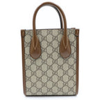 Gucci Interlocking G Shoulder Bag Beige Brown Leather Gold — view 2