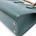 Gucci Diana Bamboo 2-Way Shoulder Bag Moss Green Leather Gold — view 5