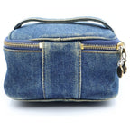 Chanel Vintage Denim Vanity Handbag Pouch Indigo Blue Gold — view 2