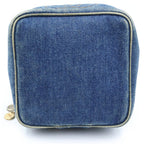 Chanel Vintage Denim Vanity Handbag Pouch Indigo Blue Gold — view 4
