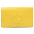 Gucci Soho Chain Wallet Shoulder Bag Yellow Leather Gold