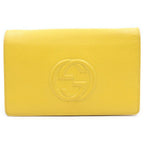 Gucci Soho Chain Wallet Shoulder Bag Yellow Leather Gold