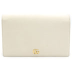 Gucci GG Marmont Chain Wallet Mini Shoulder Bag Leather White