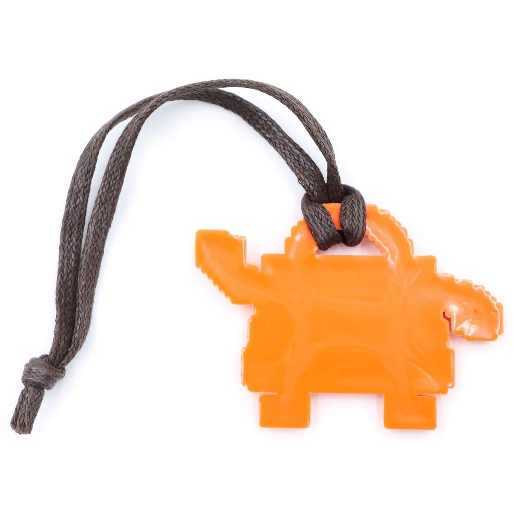 Hermes Kelly Doll Charm Tall Orange Necklace — view 2