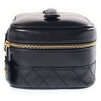 Chanel Bicolor Vanity Pouch Black Lambskin Gold — view 3
