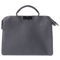 Fendi Peekaboo ISeeU Medium 2-Way Shoulder Bag Gray Leather Black