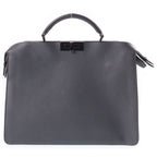 Fendi Peekaboo ISeeU Medium 2-Way Shoulder Bag Gray Leather Black