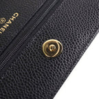 Chanel CC Logo Quilted Caviar Leather Gold Chain Wallet Shoulder Bag Random — view 6