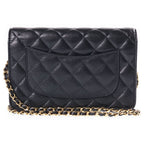 Chanel CC Logo Quilted Caviar Leather Gold Chain Wallet Shoulder Bag Random — view 2