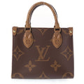 Louis Vuitton Monogram Reverse on the Go BB 2-Way Shoulder Bag Brown Leather