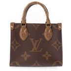 Louis Vuitton Monogram Reverse on the Go BB 2-Way Shoulder Bag Brown Leather
