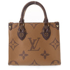 Louis Vuitton Monogram Reverse on the Go BB 2-Way Shoulder Bag Brown Leather — view 2
