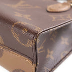 Louis Vuitton Monogram Reverse on the Go BB 2-Way Shoulder Bag Brown Leather — view 5