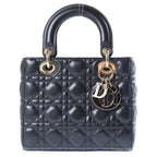 Dior My Medium 2-Way Shoulder Bag Black Lambskin Gold