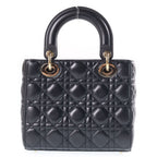 Dior My Medium 2-Way Shoulder Bag Black Lambskin Gold — view 2