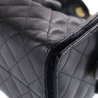 Chanel 25 Small Bag Grained Caviar Gold Black — view 5
