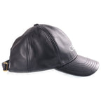 Celine Logo Embroidery Leather Cap Black Hat — view 3