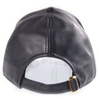Celine Logo Embroidery Leather Cap Black Hat — view 2