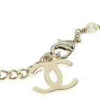 Chanel CC Logo Pearl Necklace Chain Gold — view 5