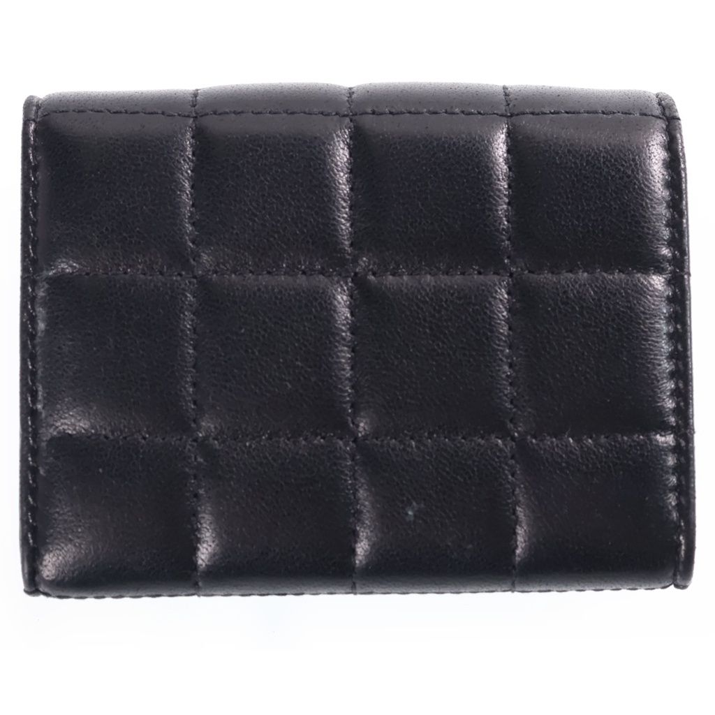 Saint Laurent Paris Trifold Wallet Compact Lambskin Black — view 2