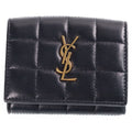 Saint Laurent Paris Trifold Wallet Compact Lambskin Black