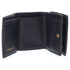 Saint Laurent Paris Trifold Wallet Compact Lambskin Black — view 5