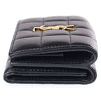 Saint Laurent Paris Trifold Wallet Compact Lambskin Black — view 3