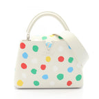 Louis Vuitton Handbag LV YK Capucines BB Painted Dot Yayoi Kusama 2-Way Blanc
