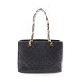 Chanel Tote Quilted Grand Shopping GST Black Caviar Leather Chain