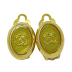 Chanel CC Logo Earrings Gold Plated
