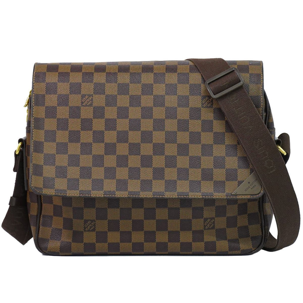 Louis Vuitton LV Shelton MM Damier Ebene Shoulder Bag Brown