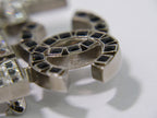 Chanel Love CC Logo Rhinestone Brooch Metal Silver Black — view 5