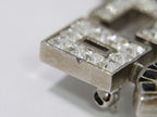 Chanel Love CC Logo Rhinestone Brooch Metal Silver Black — view 7