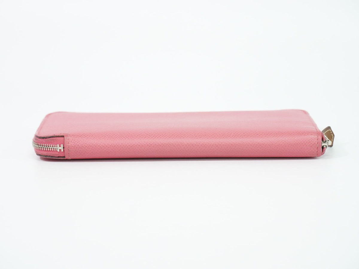 Hermes Azap Silk'in Long Zip Around Wallet Leather Pink — view 3