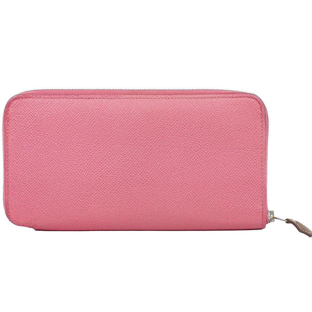 Hermes Azap Silk'in Long Zip Around Wallet Leather Pink