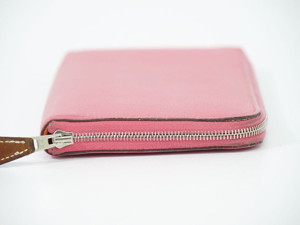 Hermes Azap Silk'in Long Zip Around Wallet Leather Pink — view 4
