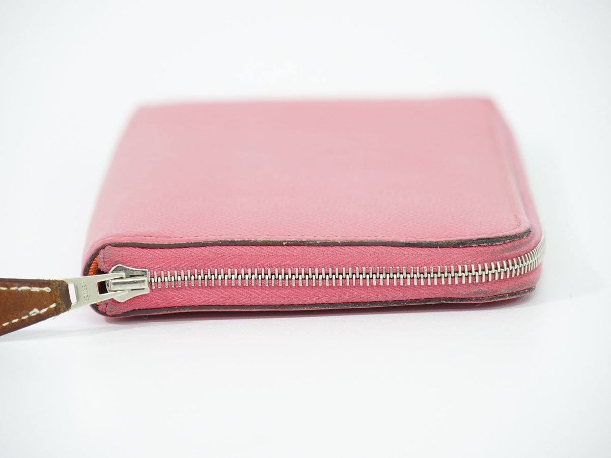 Hermes Azap Silk'in Long Zip Around Wallet Leather Pink — view 4