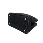 Prada Canapa Cotton Denim Handbag Mini Tote Black — view 8