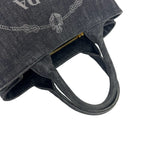 Prada Canapa Cotton Denim Handbag Mini Tote Black — view 4