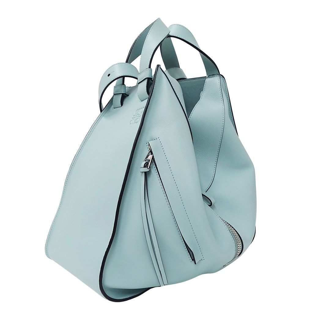 Loewe 2-Way Shoulder Bag Leather Anagram Hammock Medium Light Blue Handle Simple — view 6