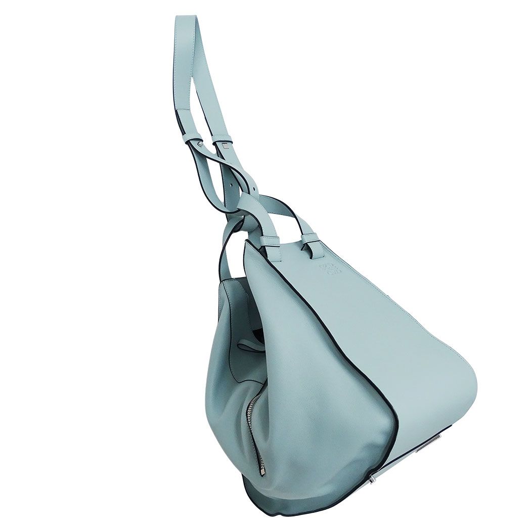 Loewe 2-Way Shoulder Bag Leather Anagram Hammock Medium Light Blue Handle Simple — view 7