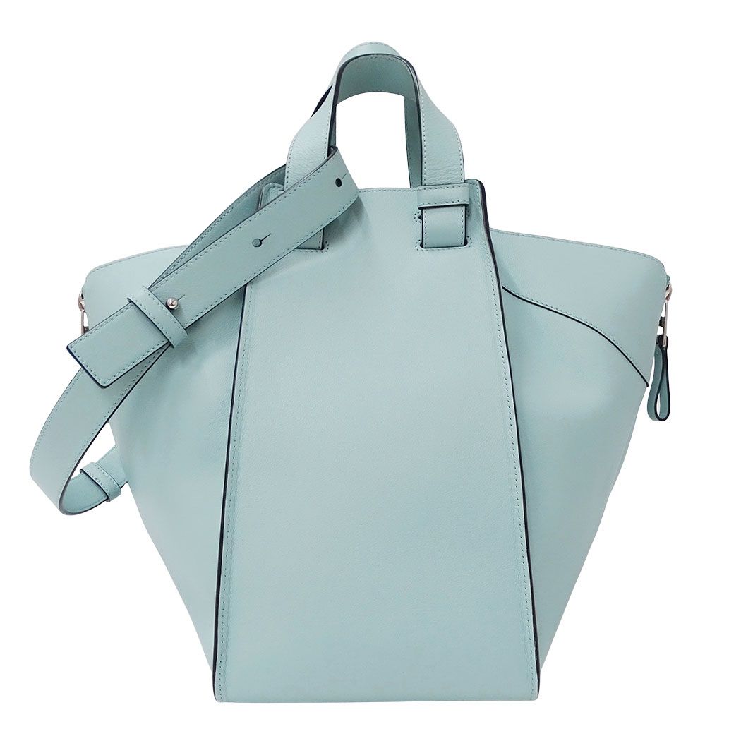 Loewe 2-Way Shoulder Bag Leather Anagram Hammock Medium Light Blue Handle Simple — view 4
