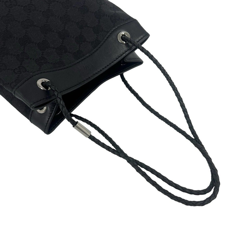 Gucci GG Logo Pattern Canvas Leather Shoulder Bag Mini Black — view 4