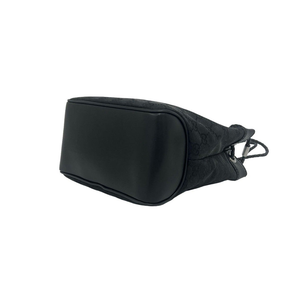 Gucci GG Logo Pattern Canvas Leather Shoulder Bag Mini Black — view 8